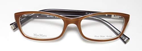 Max Mara 1181 Womens/Ladies Designer Full-rim Crystals Spring Hinges Brand Premium Segment Eyeglasses/Glasses (51-17-135, Honey Brown)