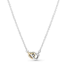 
                        
                          將圖片載入圖庫檢視器 Pandora Jewelry Interlocked Hearts Collier Sterling Silver and 14K Yellow Gold Necklace, 17.7" - JOY2ESpree
                        
                      