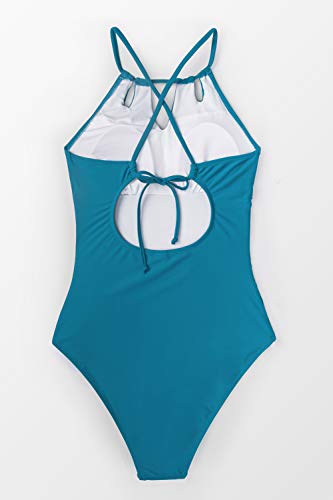 CUPSHE Women's One Piece Swimsuit High Neck Tummy Control Swimwear Bathing Suit