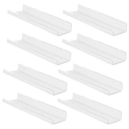 Ilyapa Acrylic Vinyl Record Shelf Wall Mount, 8 Pack - Clear Record Album Holder Display Your LP - JOY2ESpree