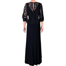 
                        
                          Load image into Gallery viewer, LAUREN RALPH LAUREN Gisela Women's Lace Capelet Ruched V-Neck Gown Navy Size 6
                        
                      