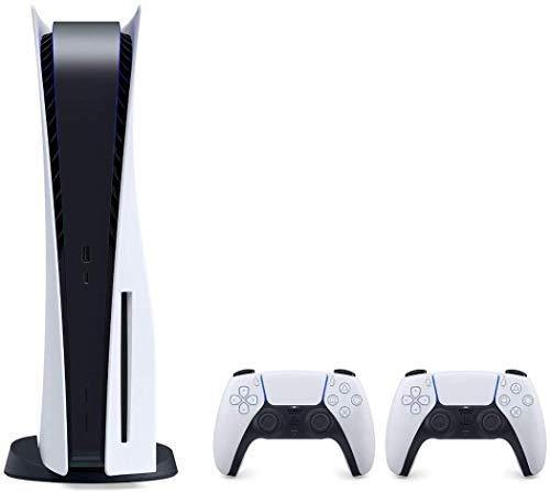 Ptech 2021 Playstation Console Two Controller Bundle - PS5 Disk Version with Two Wireless Controllers and Soft Shell Controller Case - JOY2ESpree