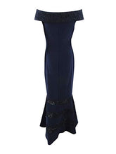 
                        
                          Load image into Gallery viewer, LAUREN RALPH LAUREN Womens Claudinah Off-The-Shoulder Evening Dress Navy 4
                        
                      
