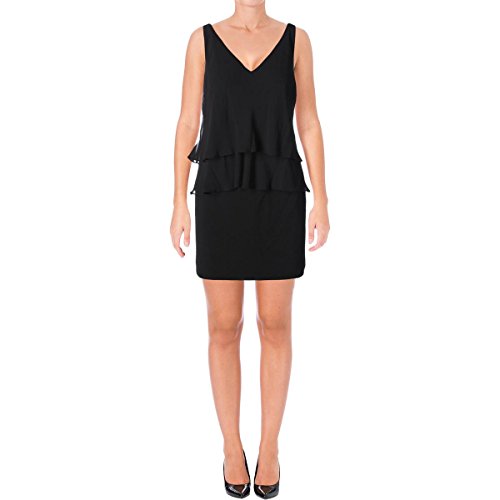 Ralph Lauren Womens Black Sleeveless V Neck Above The Knee Sheath Evening Dress Size 6