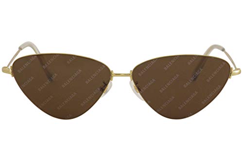 Balenciaga BB0015S Sunglasses 005 Gold/Brown Mirror Lens 61 mm