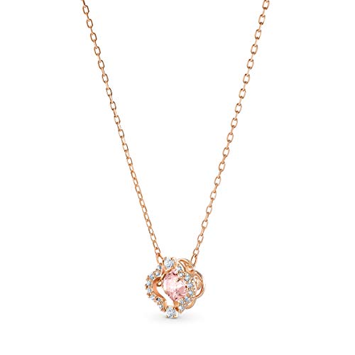 SWAROVSKI Women's Sparkling Dance Clover Jewelry Collection, Rose Gold Tone Finish, Pink Crystals, Clear Crystals - JOY2ESpree