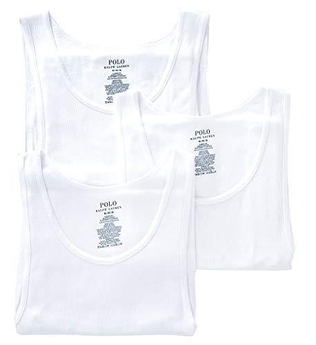 Polo Ralph Lauren Classic Fit Ribbed Tank with Moisture Wicking 100% Cotton - 3 Pack