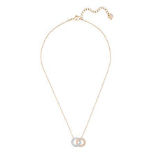 
                        
                          Load image into Gallery viewer, Swarovski Stone Women's Interlocking Circle Pendant Necklace with White Crystals on a Rose-Gold Tone Plated Chain - JOY2ESpree
                        
                      