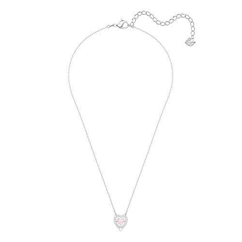 Swarovski Sparkling Dance Women's Heart Pendant Necklace with Pink and White Crystals on a Rhodium Plated Chain - JOY2ESpree