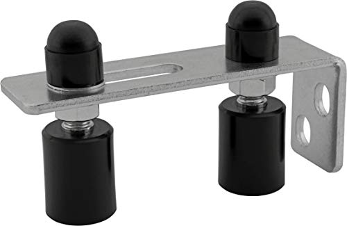 Gate Guide Adjustable - Smooth Black Nylon Double Roller & Durable Zinc Plated 90° L Wall Mounting Bracket