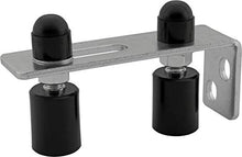 
                        
                          गैलरी व्यूवर में इमेज लोड करें, Gate Guide Adjustable - Smooth Black Nylon Double Roller &amp; Durable Zinc Plated 90° L Wall Mounting Bracket
                        
                      
