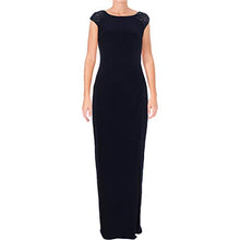 
                        
                          Load image into Gallery viewer, Ralph Lauren Womens Navy Slitted Cap Sleeve Jewel Neck
                        
                      