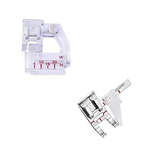 Pili-Paradise Presser Foot 2 Pcs Set Include Adjustable Guide Foot & Bias Binder Foot