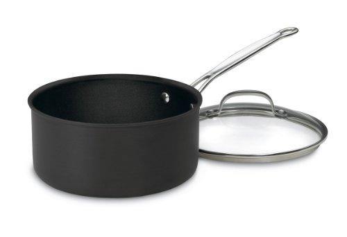 Cuisinart Chef's Classic Nonstick Hard-Anodized 3-Quart Saucepan with Lid,Black - JOY2ESpree