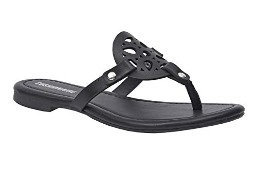CUSHIONAIRE Women's Cameron Flat Sandal with +Comfort