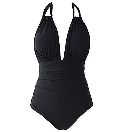 CUPSHE Women's One Piece Swimsuit Halter Tummy Control Multiway Swimwear Bathing Suits - JOY2ESpree