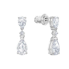 
                        
                          Cargar imagen en el visor de la galería, Swarovski Attract Drop Pierced Earrings with Pear and Circle Cut Clear Crystals on a Rhodium Plated Post with Butterfly Back Closure - JOY2ESpree
                        
                      