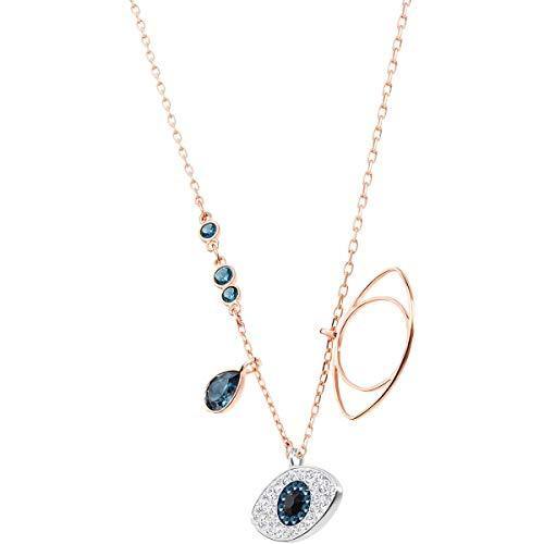 SWAROVSKI Crystal Duo Evil Eye Rose Gold-Plated Necklace - JOY2ESpree