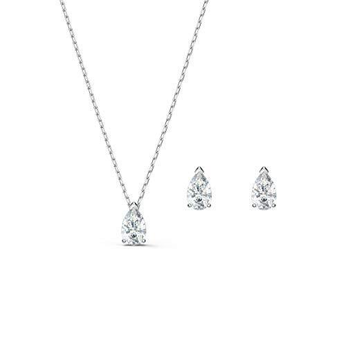 SWAROVSKI Attract Pear Set, White, Rhodium Plated, 14 7/8 / 1/4 x 1/8 (5569174) - JOY2ESpree