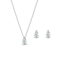 
                        
                          Load image into Gallery viewer, SWAROVSKI Attract Pear Set, White, Rhodium Plated, 14 7/8 / 1/4 x 1/8 (5569174) - JOY2ESpree
                        
                      