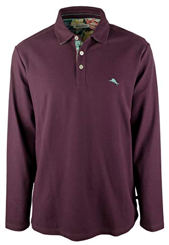 Tommy Bahama Mens Textured Embroidered Logo Polo Shirt