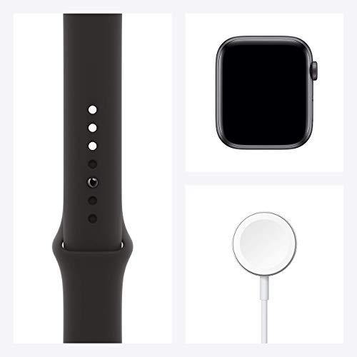 Apple Watch Series 6 (GPS, 44mm) - Space Gray Aluminum Case with Black Sport Band (Renewed) - JOY2ESpree