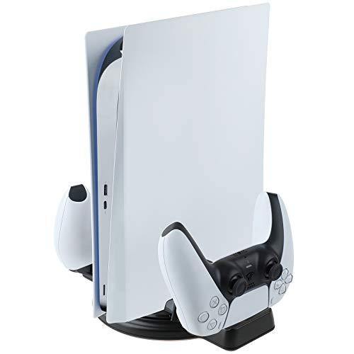 Vertical Stand for PS5 Console and PlayStation 5 Digital Edition, Charger for PS5 Dualsense Wireless Controller，PS5 Base - JOY2ESpree
