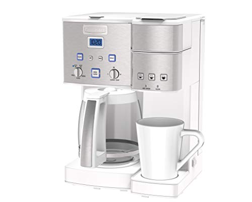Cuisinart SS-15W Maker Coffee Center 12-Cup Coffeemaker and Single-Serve Brewer, White Stainless Steel - JOY2ESpree
