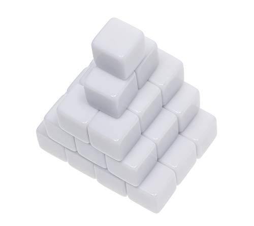 Shapenty 16MM White Acrylic Uniform Blank Dice Cubes for Classroom Board Games - JOY2ESpree