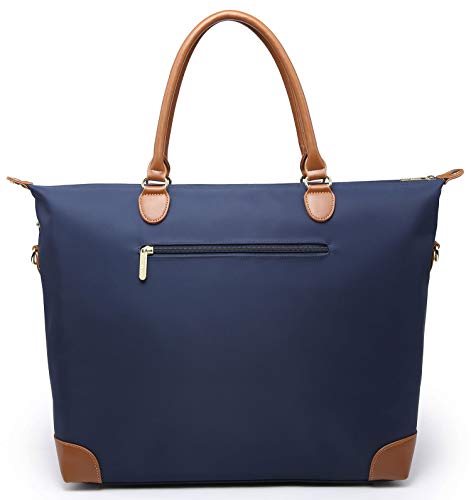 NNEE Large Oversized Water Resistance Nylon Tote Bag With Multiple Pocket Design (Navy)