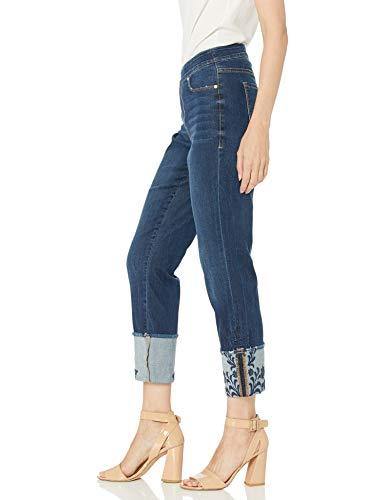 Jag Jeans Women's Lewis Straight Pull on Crop W/Embroidered Cuff