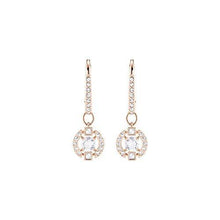 
                        
                          Load image into Gallery viewer, Swarovski Sparkling Dance Round Pierced Earrings, White, Rose Gold Plating - JOY2ESpree
                        
                      