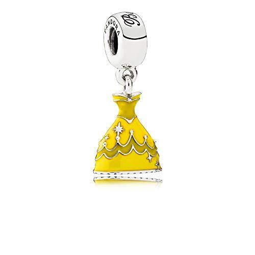 Pandora Disney Belle's Dress with Yellow Enamel Dangle Charm 791576enmx - JOY2ESpree