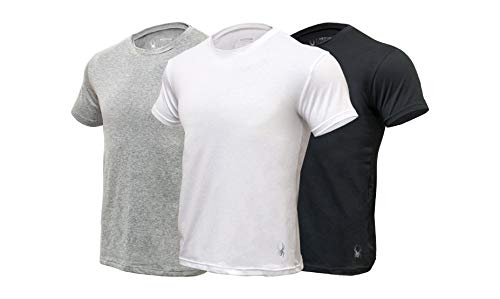 Spyder Crew Neck Mens Undershirts/Ultra Soft 95% Cotton Stretch T-Shirt