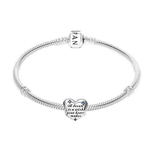 PANDORA Women's Disney Cinderella Heart Silver Charm - 791593CFL - JOY2ESpree