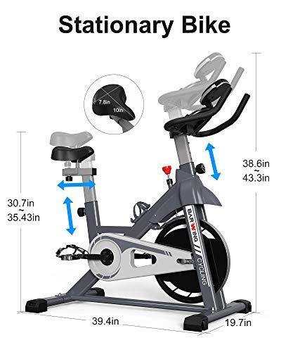 BARWING Magnetic Indoor Cycling Bike Exercise Bike Stationary Workout Bike with Professional Handlebar for Home Use Gray - JOY2ESpree