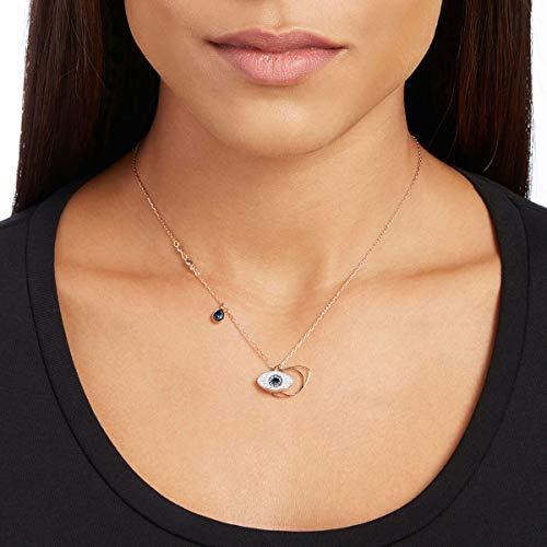 SWAROVSKI Crystal Duo Evil Eye Rose Gold-Plated Necklace - JOY2ESpree