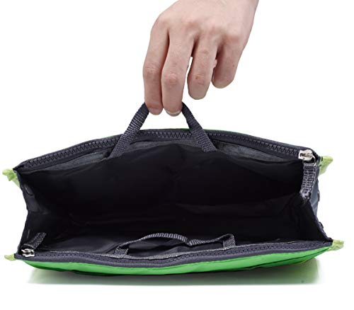 koboome Women Travel Insert Handbag Organiser Purse Large Liner Organizer Tidy BagTravel Double Zipper Cosmetic Bag
