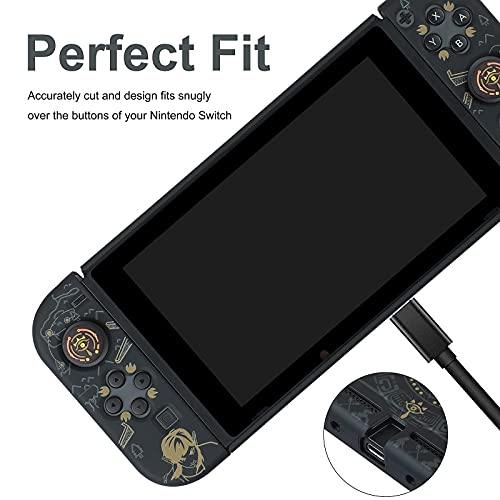 Dockable Case for Nintendo Switch,Protective Case Cover for Joy-Con Controllers with 4 Thumb Grips and Glass Screen Protector(The Legend of Zelda) - JOY2ESpree
