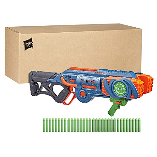 NERF Elite 2.0 Flipshots Flip-32 Blaster with 32 Dart Barrels That Flip to Double Your Firepower, 32-Dart Capacity, 32 Elite Darts