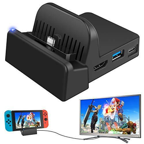 Ponkor Docking Station for Nintendo Switch, Charging Dock 4K HDMI TV Adapter Charger Set Replacement compatible - JOY2ESpree