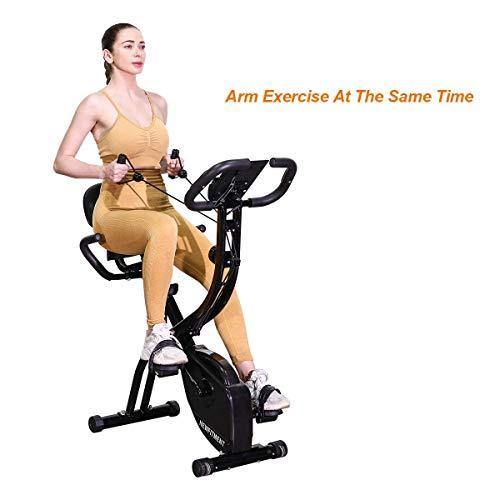 NEWFITMENT Folding Exercise Bike, Magnetic Upright Exercise Bike - JOY2ESpree