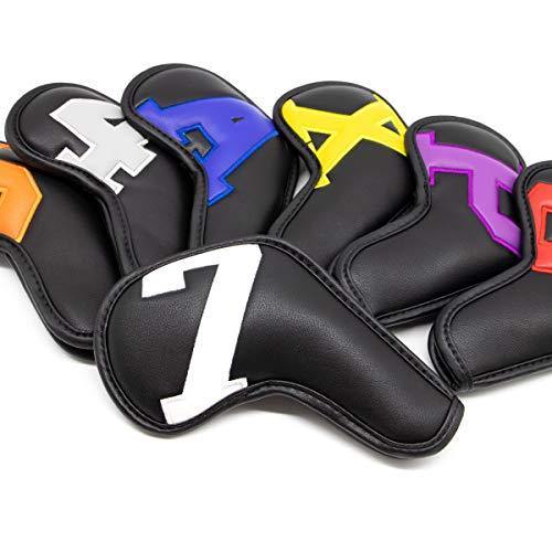 Golf Iron Covers 10pcs,Golf Iron Head Covers Leather Golf Iron Covers Set Colorful Golf Iron Headcovers - JOY2ESpree