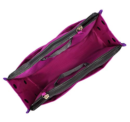 Vercord Updated Purse Handbag Organizer Insert Liner Bag in Bag 13 Pockets Purple Small