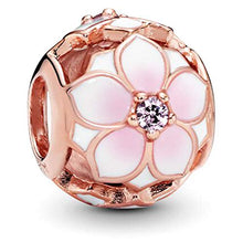 
                        
                          Load image into Gallery viewer, Pandora Jewelry Openwork Pink Magnolia Bloom Crystals Charm in Pandora Rose - JOY2ESpree
                        
                      