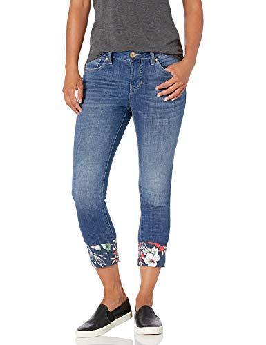 Jag Jeans Women's Petite Carter Girlfriend Jean W/Floral Cuff