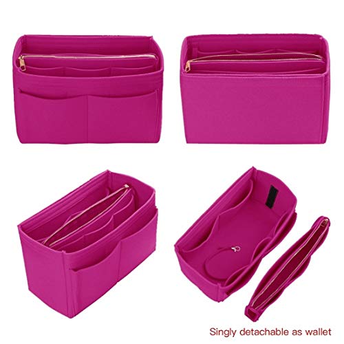 Purse Organizer Insert, Felt Bag organizer with zipper, Handbag & Tote Shaper, For Speedy Neverfull Tote, 5 Sizes