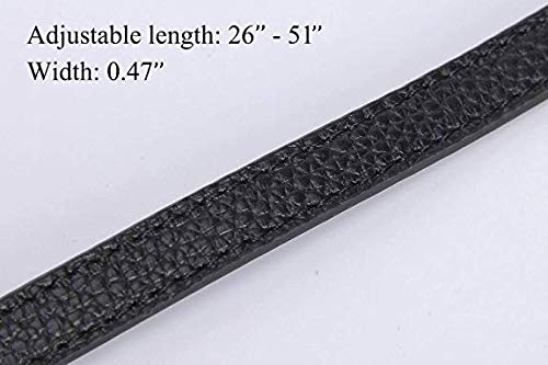 VanEnjoy Adjustable Genuine Leather Crossbody Straps Replacement - Width 1/2“, Length 25”-51”