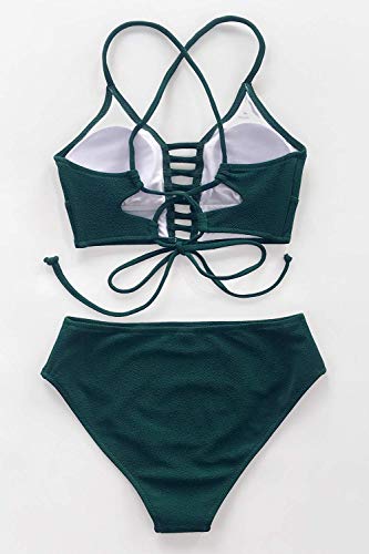 CUPSHE Women’s Bikini Swimsuit Floral Print Lace Up Strappy Two Piece Bathing Suit