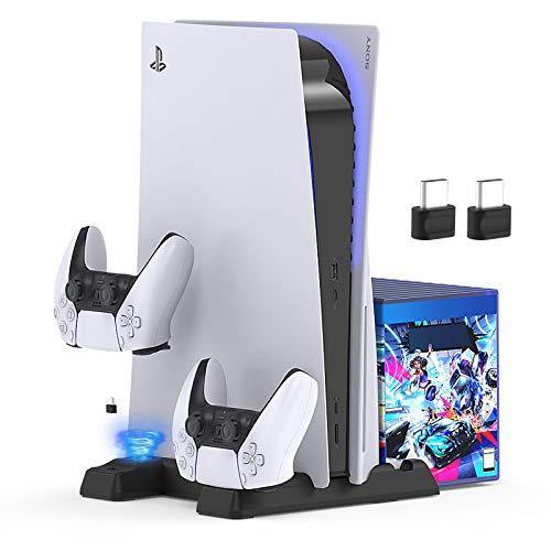 Upgraded Vertical Stand with Cooling Fans for PS5 Disc/Digital Edition Console - JOY2ESpree